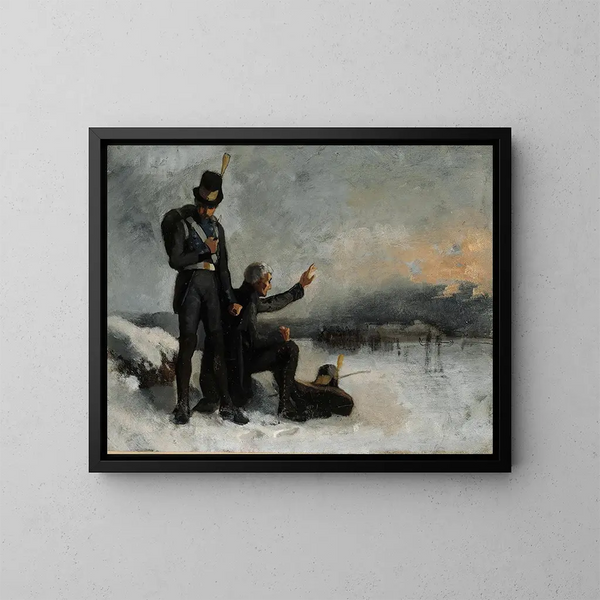 Suomen sodan kohtauksesta - Albert Edelfelt — kehystetty taideteos seinällä
