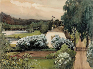 La maison des intendants au manoir de Saari - Albert Edelfelt — näkymä teoksesta