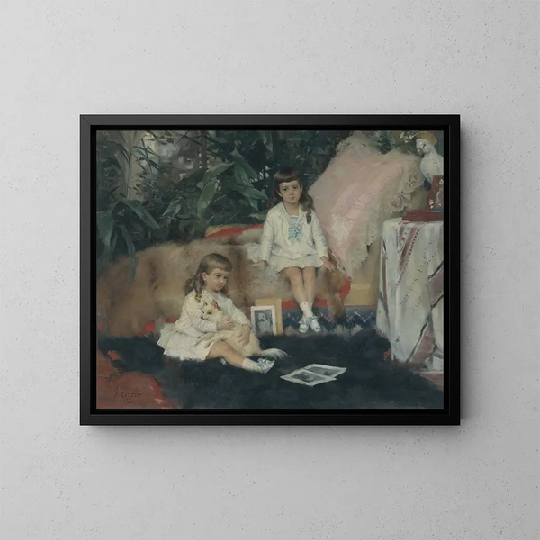 Les grands-ducs Boris et Kirill Vladimirovitch enfants - Albert Edelfelt — kehystetty taideteos seinällä