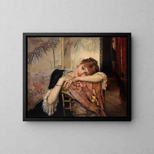 La Parisienne Virginie - Albert Edelfelt — kehystetty taideteos seinällä