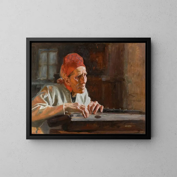 Le poète Larin Paraske - Albert Edelfelt — kehystetty taideteos seinällä