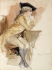 Thérèse Lainville pukeutuneena kuin 1700-luvulla - Albert Edelfelt — näkymä teoksesta