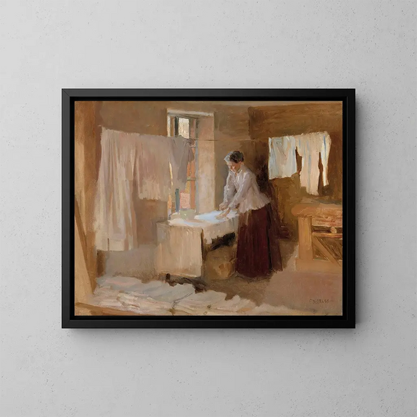 Naisen tutkimus silittävästä pesijöille - Albert Edelfelt — kehystetty taideteos seinällä