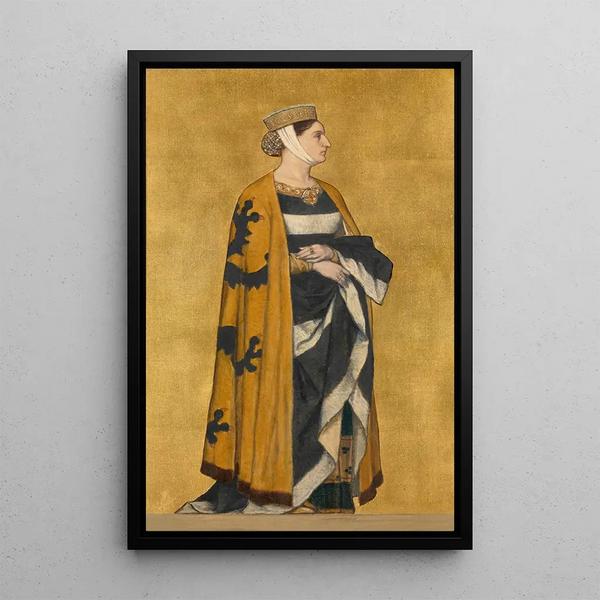 Maalauksen jäljennös Marguerite de Flandre Baudouin I:n tytär Konstantinopolista - Albert Frans Lieven De Vriendt