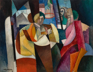 Naiset istumassa ikkunan edessä - Albert Gleizes — näkymä teoksesta