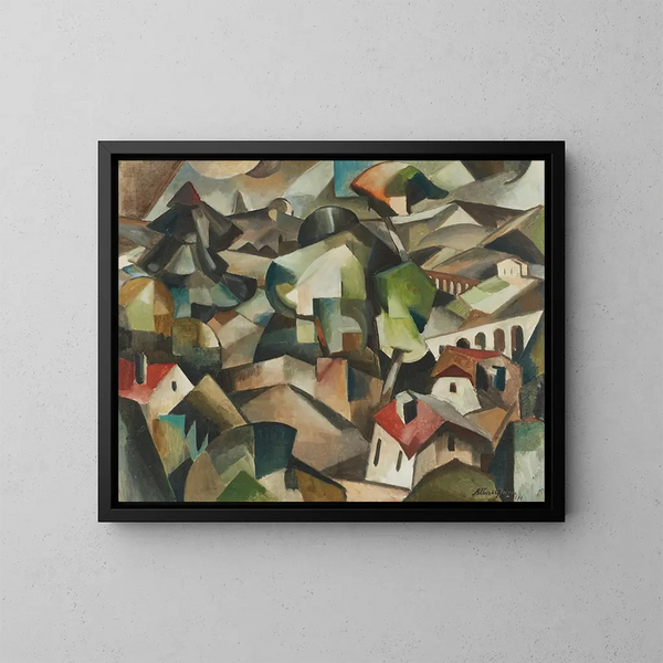Maisema Meudonista - Albert Gleizes — kehystetty taideteos seinällä