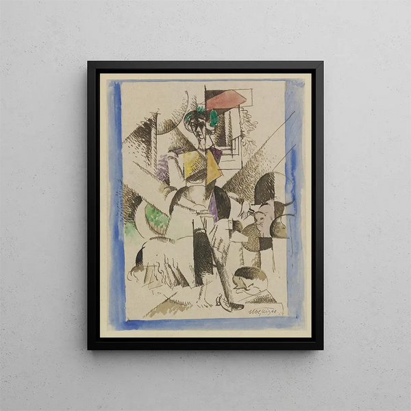 Cubistinen muotokuva - Albert Gleizes — kehystetty taideteos seinällä