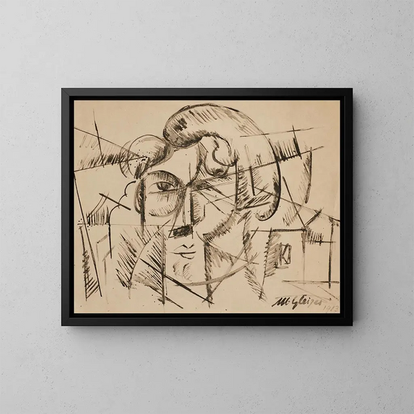 Tête d'homme - Albert Gleizes — kehystetty taideteos seinällä