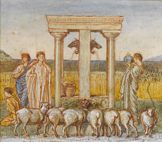 Albert Joseph Moore - Study for Pastoral scene of shepherds and maidens at a well c1886.webp