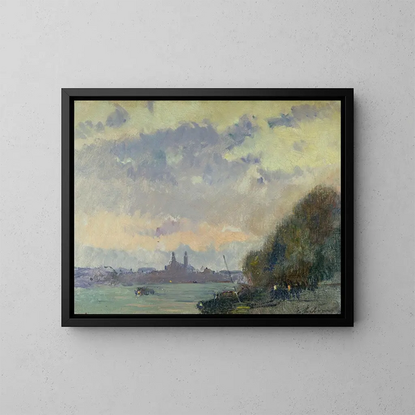 La Seine et l'ancien Trocadéro - Albert Lebourg — kehystetty taideteos seinällä