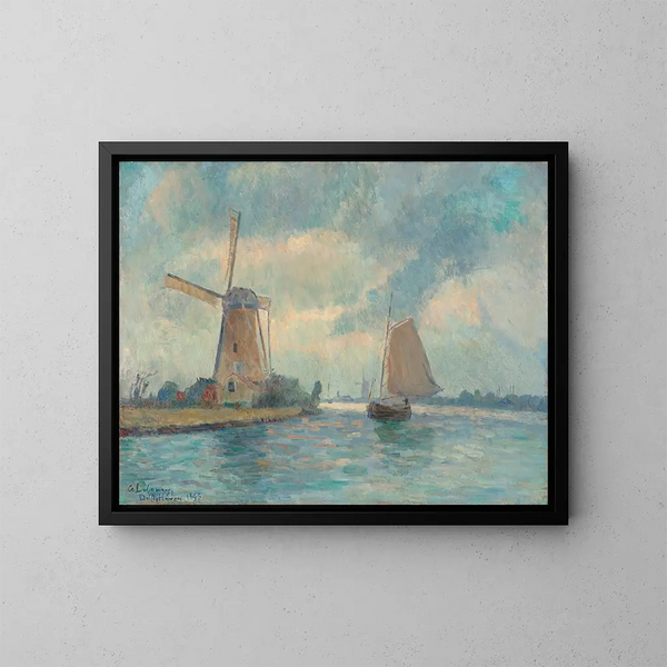 Moulin à Delft - Albert Lebourg — kehystetty taideteos seinällä