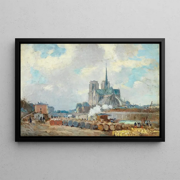 Notre-Dame de Paris - Albert Lebourg — kehystetty taideteos seinällä