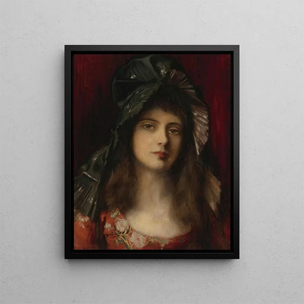 Le Bonnet vert - Albert Lynch — kehystetty taideteos seinällä