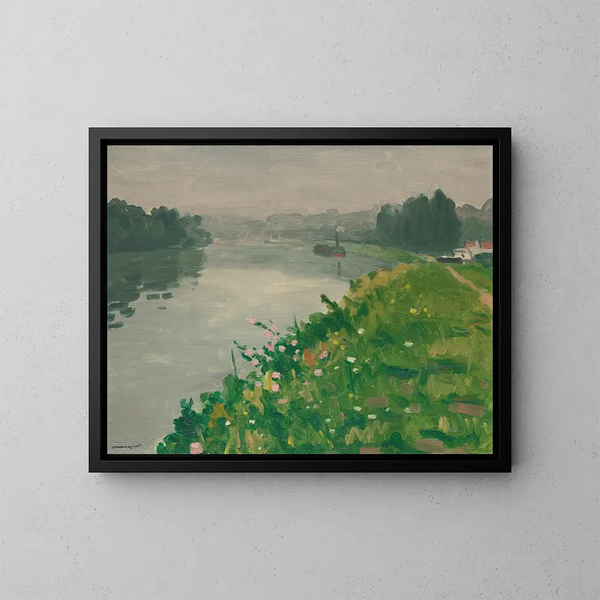 Berge de la Seine à Méricourt - Albert Marquet — kehystetty taideteos seinällä