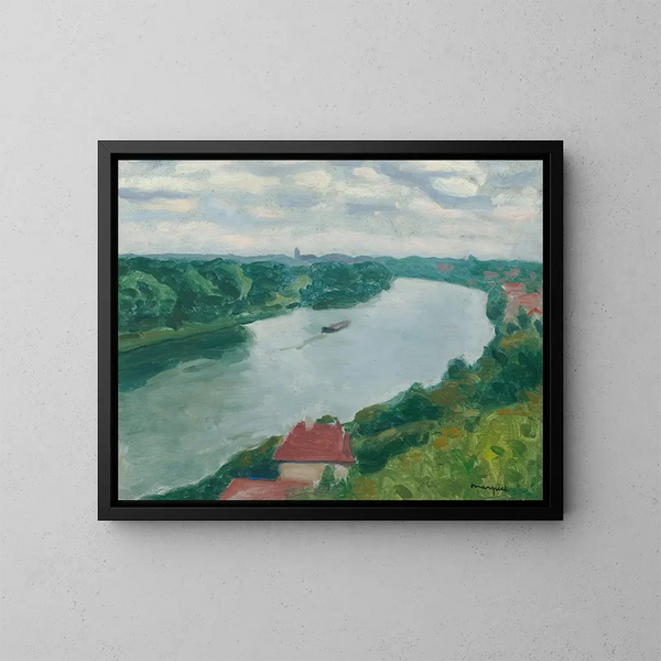 La Frette-sur-Seine, näkymä kukkuloilta Herblayhin päin - Albert Marquet — kehystetty taideteos seinällä