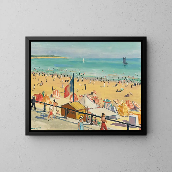 La Plage des Sables d'Olonne - Albert Marquet — kehystetty taideteos seinällä