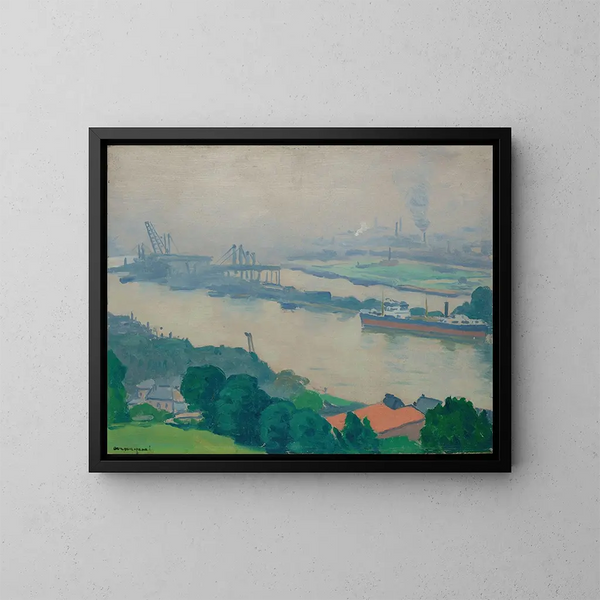 La Seine à Croisset près de Rouen - Albert Marquet — kehystetty taideteos seinällä