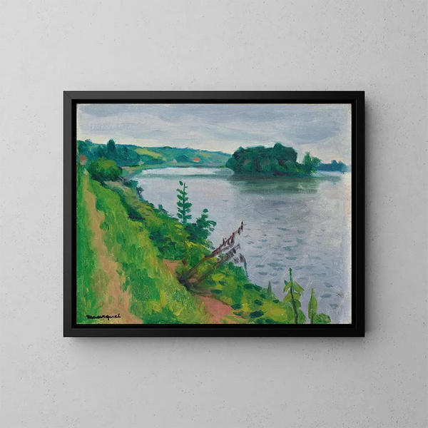 La Seine à Rolleboise - Albert Marquet — kehystetty taideteos seinällä