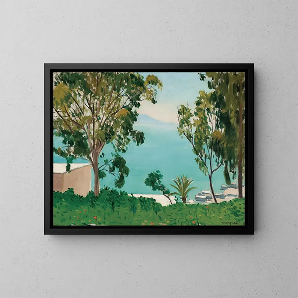 La plage vue à travers les eucalyptus - Albert Marquet — kehystetty taideteos seinällä