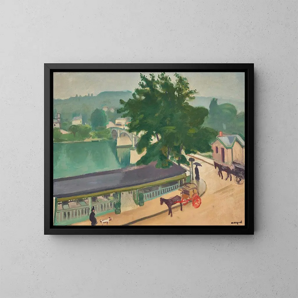 Le pont de Chennevières par temps gris - Albert Marquet — kehystetty taideteos seinällä