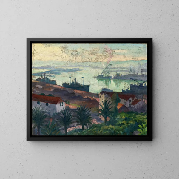 Le port par temps clair - Albert Marquet — kehystetty taideteos seinällä