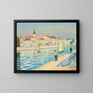 Les Pêcheurs à la Ligne à La Chaume - Albert Marquet — kehystetty taideteos seinällä