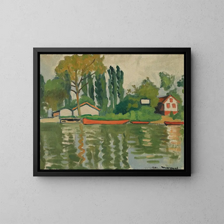 Les Peupliers à Villennes - Albert Marquet — kehystetty taideteos seinällä
