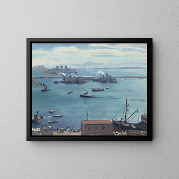 Les trois cheminées - Albert Marquet — kehystetty taideteos seinällä