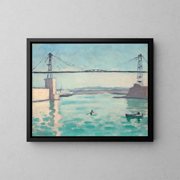 Marseille, le pont transbordeur - Albert Marquet — kehystetty taideteos seinällä