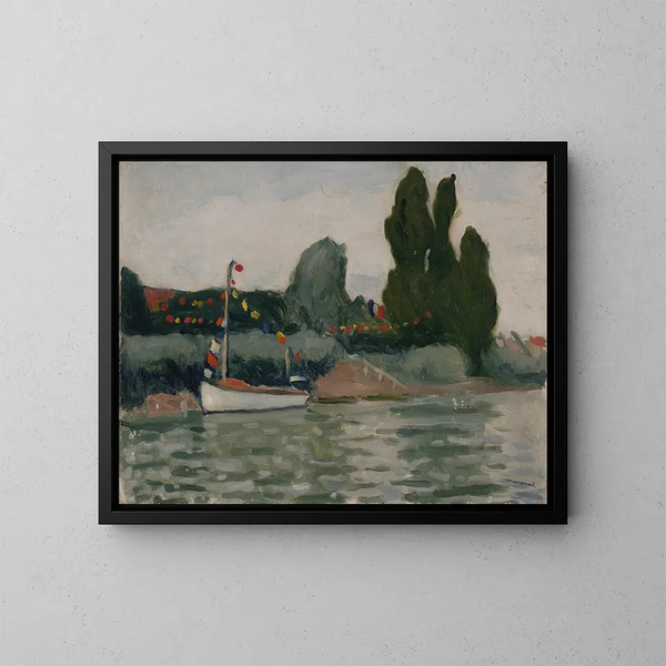 Bateau pavoisé à Poissy - Albert Marquet — kehystetty taideteos seinällä