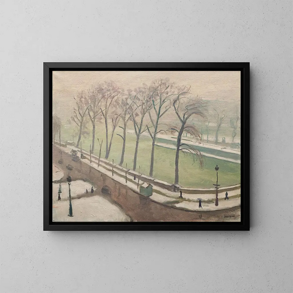 Pont Neuf sous la neige - Albert Marquet — kehystetty taideteos seinällä