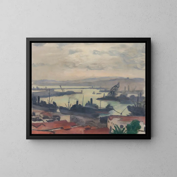 Port d'Alger - Albert Marquet — kehystetty taideteos seinällä