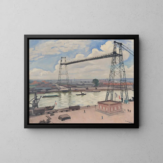 Le pont transbordeur de Rouen - Albert Marquet — kehystetty taideteos seinällä