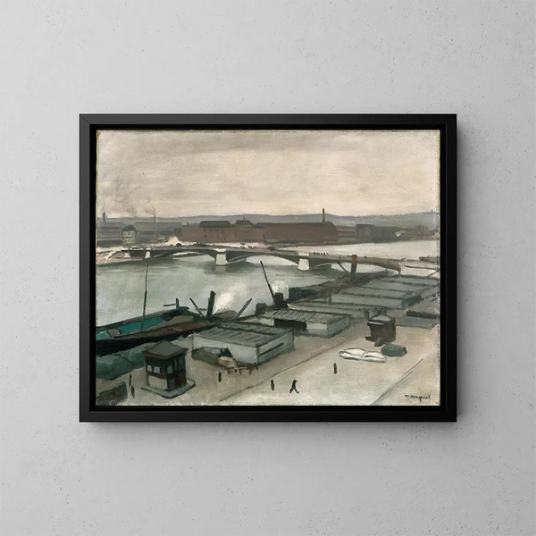 Les quais à Rouen - Albert Marquet — kehystetty taideteos seinällä