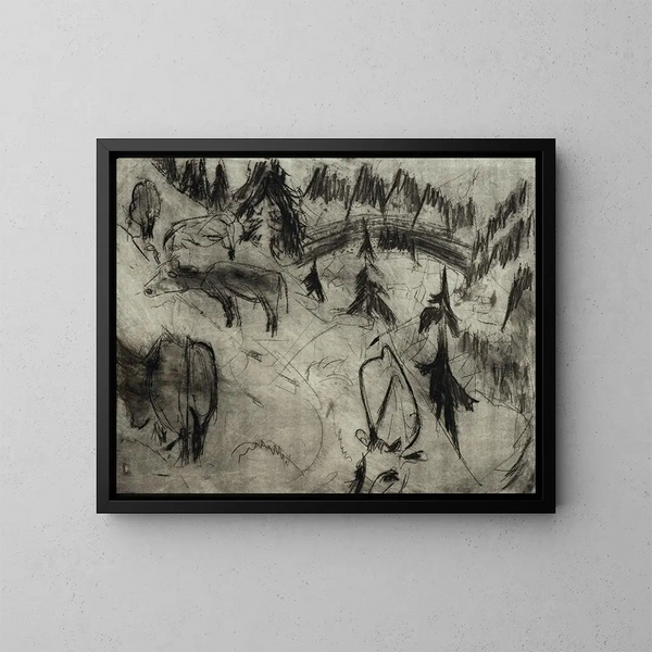 Prairie de montagne - Albert Müller — kehystetty taideteos seinällä
