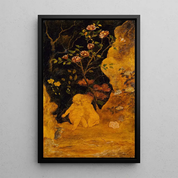 Lasten pelästyneet maalaus kaniinista - Albert Pinkham Ryder — kehystetty taideteos seinällä