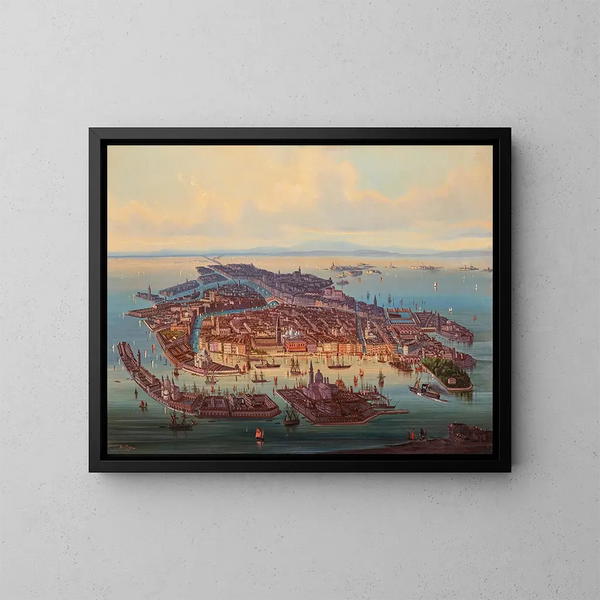 Une vue panoramique de Venise - Albert Rieger — kehystetty taideteos seinällä