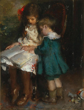 Albert Roelofs - A Reading Lesson Two Siblings.webp