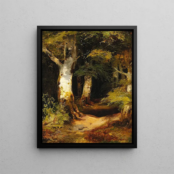 Waldweg - Albert Zimmermann — kehystetty taideteos seinällä