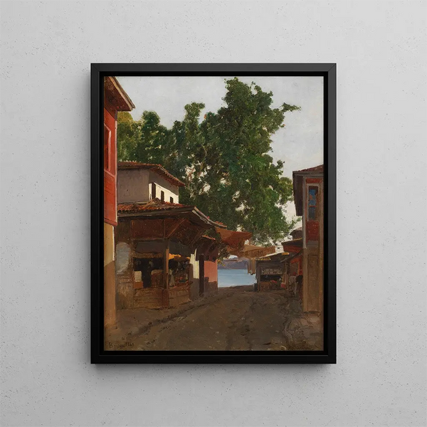 Beicos, via tra Beicos e il Bosforo, Istanbul - Alberto Pasini — kehystetty taideteos seinällä