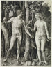 Adam ja Ève Ihmisen lankeemus - Albrecht Dürer — näkymä teoksesta