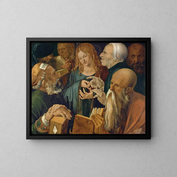 Jeesus lääkäreiden joukossa - Albrecht Dürer — kehystetty taideteos seinällä