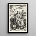 Neitsyt ja lapsi apinan kanssa - Albrecht Dürer — kehystetty taideteos seinällä