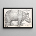 Le Rhinocéros - Albrecht Dürer — kehystetty taideteos seinällä