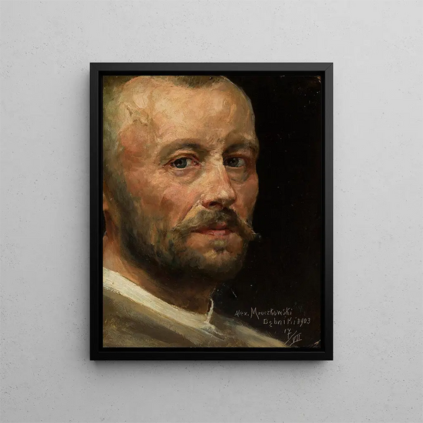 Autoportrait - Aleksander Mroczkowski — kehystetty taideteos seinällä