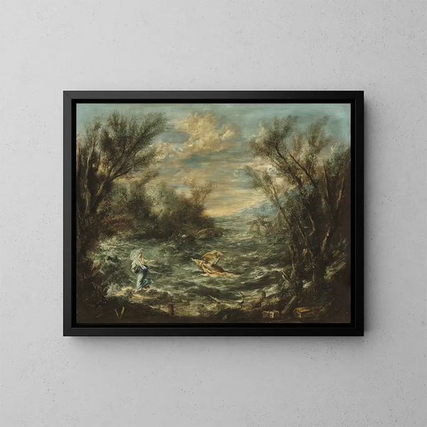 Le Christ au bord de la mer de Galilée - Alessandro Magnasco — kehystetty taideteos seinällä