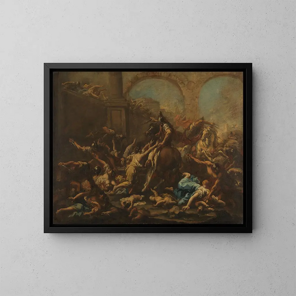 Massacre des Innocents - Alessandro Magnasco — kehystetty taideteos seinällä
