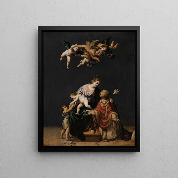 Alessandro Turchi - Pope Gregory Interceding With The Virgen Jesus Christ And Saint John The Baptist.webp