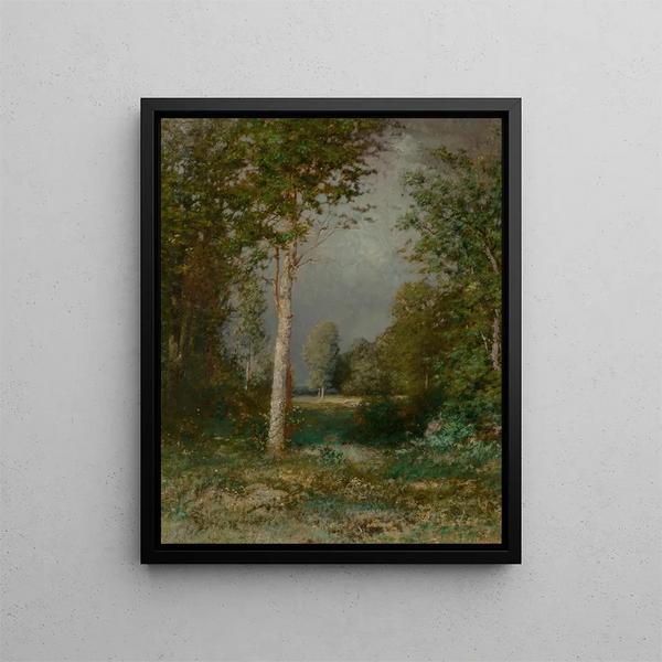 Une clairière forestière - Alexander Helwig Wyant — kehystetty taideteos seinällä