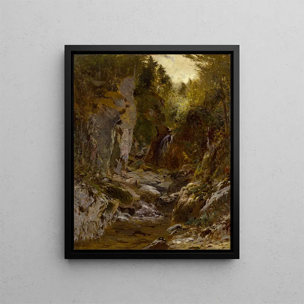 La rivière Opalescente Flume Adirondacks - Alexander Helwig Wyant — kehystetty taideteos seinällä
